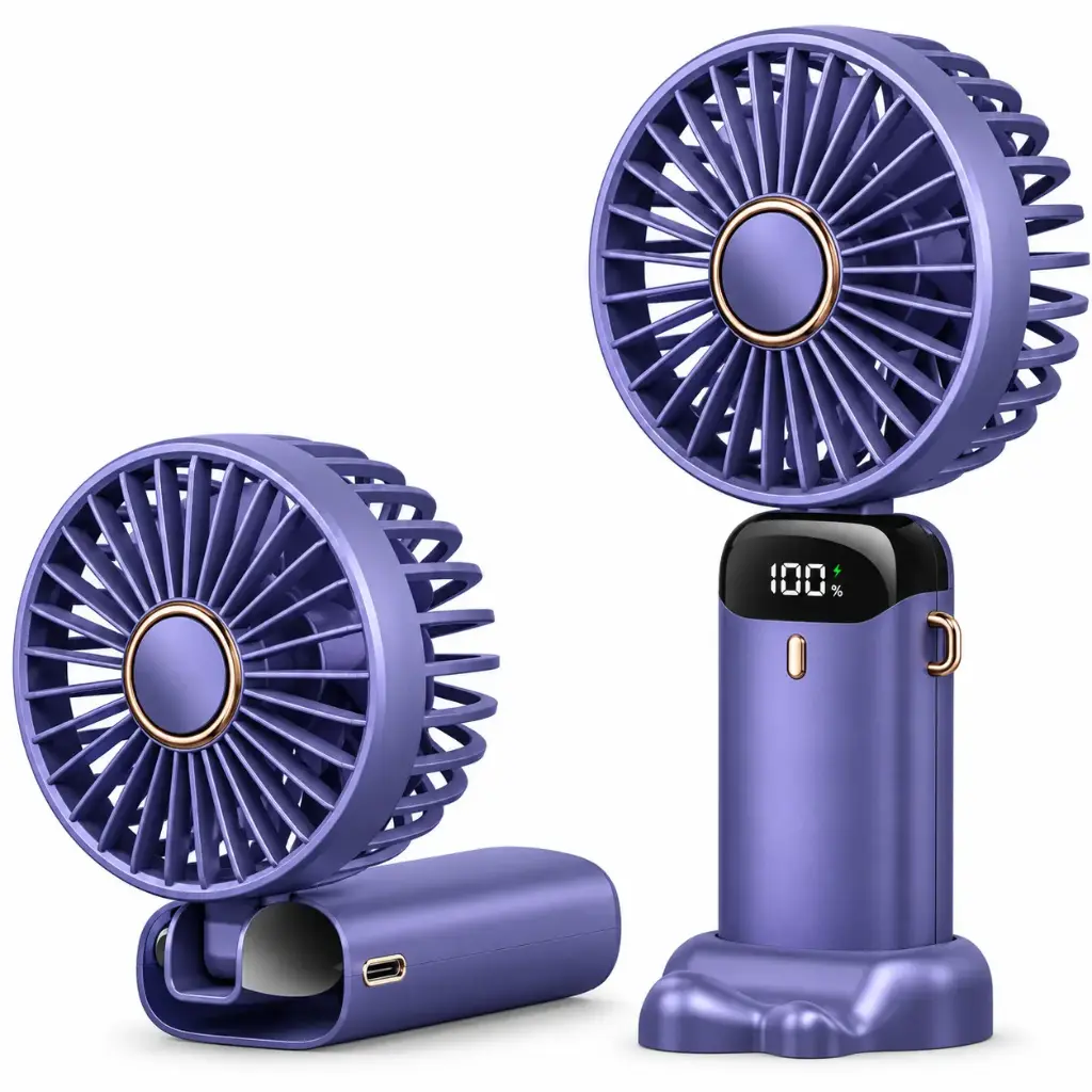 [NIL] Portable Rechargeable Mini Fan with Digital Battery Display, Adjustable Stand & USB Charging